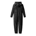 thumbnail image 4 of Pyjama d'Hiver pour Filles Combinaison à Capuche à Manches Longues pour Filles Pyjama Uni pour Chaleur Hivernale Décontractée Combinaison à Manches Longues, 4 of 6