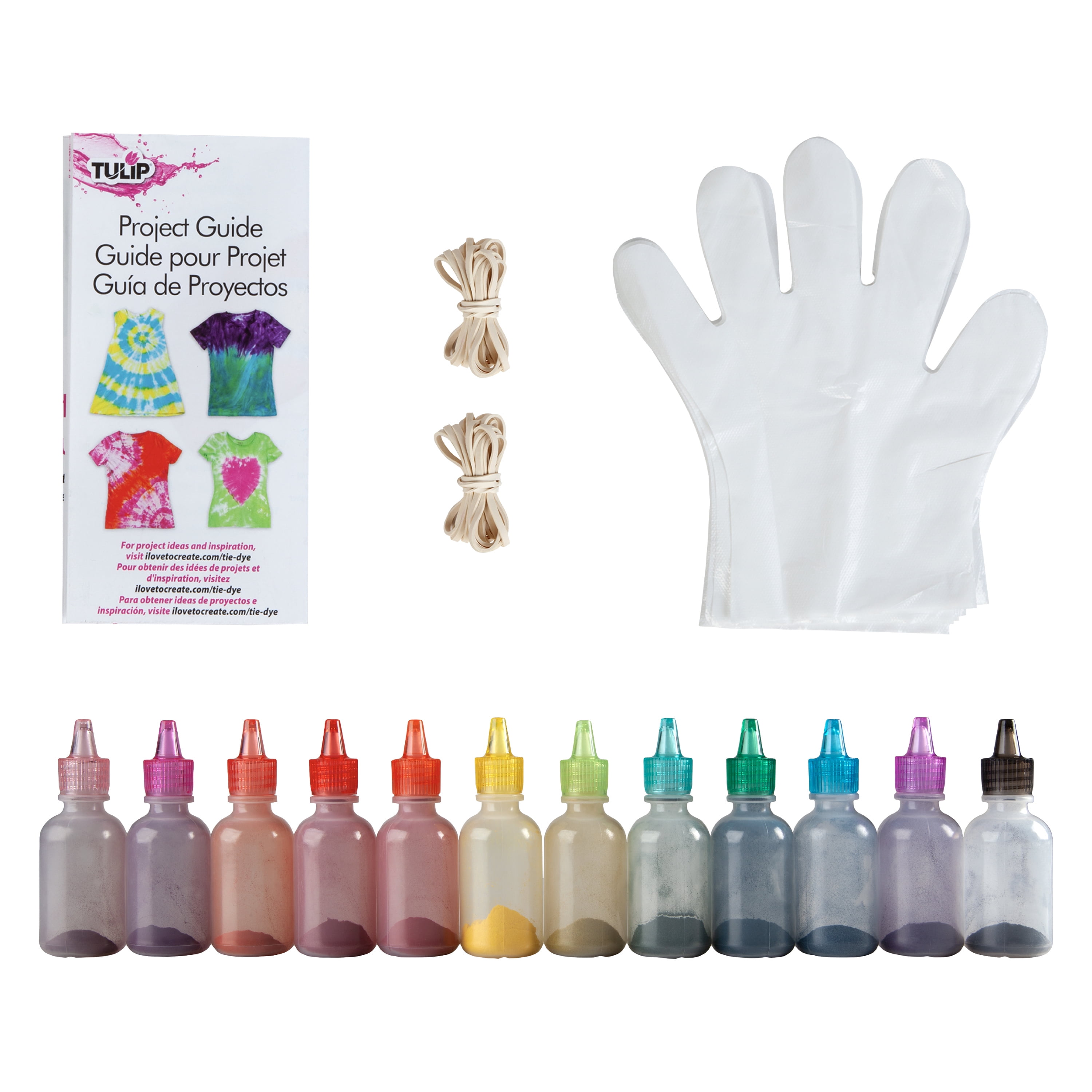 Kit Tie-Dye One-Step 12 couleurs Carnival Tulip, Activité amusante, Cadeau d’anniversaire, Mode créative, Teinture permanente et éclatante pour vêtements, Embouts de précision, Nettoyage facile