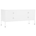 thumbnail image 3 of vidaXL Meuble TV - Acier Blanc, 105x35x50 cm, 3 of 5