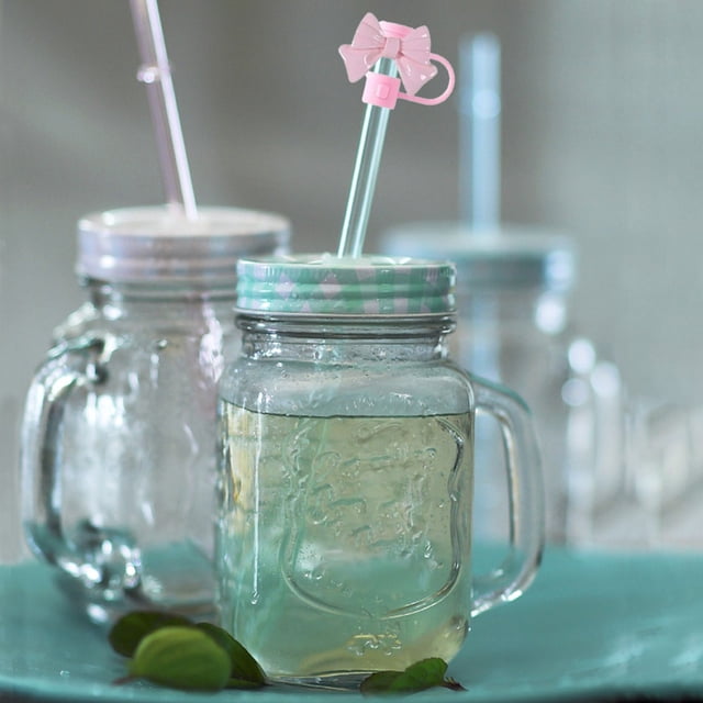 Straw Topper Cute Bow Straw Topper for Straw Accessories Reusable Straw Cap Cover Drinking Straw Tip Covers Bow Design Protective Cap for Straw