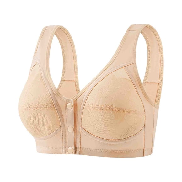 Virmaxy Womens Wireless Bra Thin Gathering Underwear Everyday Bra Non Steel Ring Thin Collection Underwear Daily Bra Beige-2 42/95