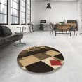 thumbnail image 4 of Ahgly Company Tapis d'Intérieur Lavable en Machine Carré Transitionnel Bronze Brun, 5 Pieds Carré, 4 of 7