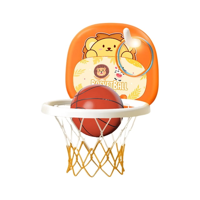 Orange Physical Development Basketball Hoop Wall Mount Active Play Equipment With Foam Ball For Home