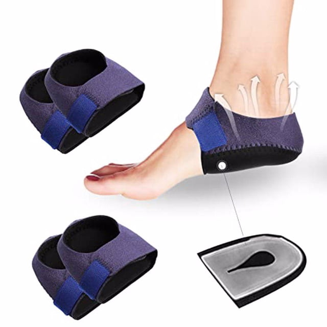 ZLight Protecteurs de Talon Coussinets de Talon en Gel Manchons de Talons Ajustables Lavables Réutilisables Coussinets de Talon Hommes Femmes Bleu