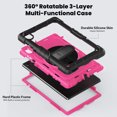 thumbnail image 2 of Case for Lenovo Tab K10 10.3 Inch / M10 FHD Plus 2020 2nd Gen with Screen Protector, 360 Degree Rotating Kickstand Hand Strap Heavy Duty Shockproof Cover with Shoulder Strap, Rose PC, 2 of 7