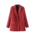 thumbnail image 1 of Pompotops Blazer à Manches Longues pour Femmes, Mode Décontractée Printemps Été, Couleur Unie, Liquidation, 1 of 3