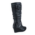 thumbnail image 4 of Bottes Mode pour Femmes à Fermeture Éclair Hauteur Genou, Talon Compensé Décontracté, Chaussures d'Hiver ( Noir, 9), 4 of 5