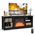 thumbnail image 1 of Costway 70" TV Stand with 26" Electric Fireplace Insert Remote Control for 75" TV Black, 1 of 7