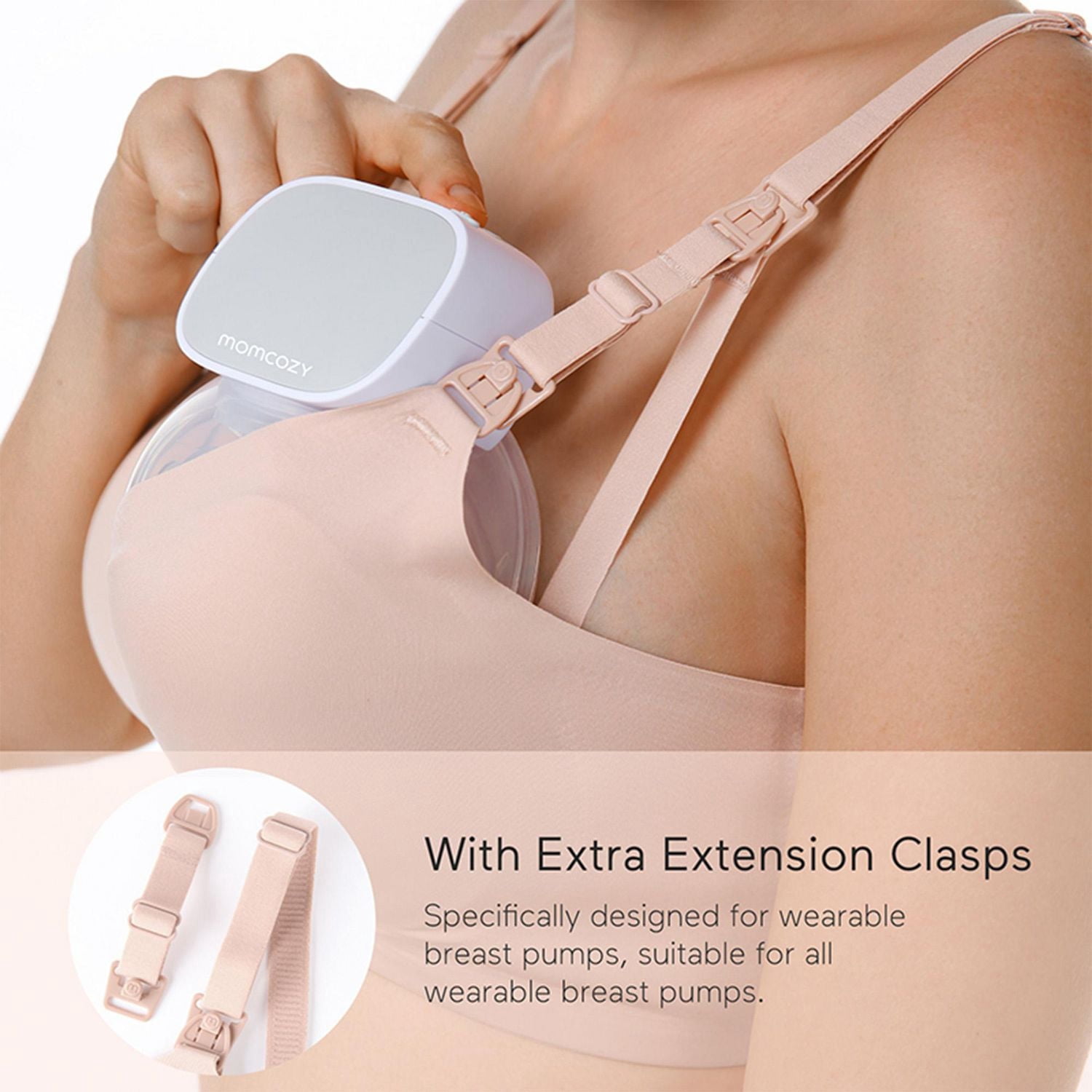 Momcozy Nursing Bras for Breastfeeding, Seamless Ultra Comfort Maternity Bra, Natural Shape, Pregnancy Sleep Bralette, Beige