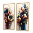 thumbnail image 3 of Designart « Navy and Bourgogne Calla Collection II » Calla Lily Ensemble d'Art Mural Encadré de 2 - Ensemble de Toiles Encadrées Florales Rouges pour Déco de Salon, 3 of 6