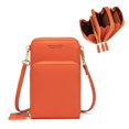 thumbnail image 1 of Small Crossbody Cell Phone Purse for Women, Mini Messenger Shoulder Handbag Wallet with Credit Card Slots,Orange, 1 of 6