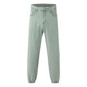 Ketyyh-chn99 Men Jeans 2024 Casual Pants Athletic Cargo Pants Straight Fit Casual Pants Green,3XL