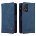 thumbnail image 3 of Case for Samsung Galaxy A52 5G Cover Zipper Pocket Wallet Case Magnetic Protective - Blue, 3 of 5
