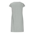 thumbnail image 4 of Robes pour Femmes 2024 Été Surdimensionnée Col en V Décontractée à Boutons Manches Courtes Robe Mini Rabais de 50 % Liquidation!, 4 of 5
