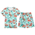 thumbnail image 3 of Vêtements d'Été pour Garçon, Ensemble T-Shirt Dinosaure à Col Rond et Short, Pyjama Garçon 4T, 3 of 3