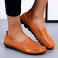 thumbnail image 4 of B91xZ Chaussures pour Femmes Semelle Crantée Plateforme Talon Moyen Épais Mocassins Bout Rond Classique à Enfiler Uniforme de Bureau Richelieus Chaussures, Orange 7.5, 4 of 5