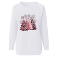 thumbnail image 4 of Meichang Christmas Shirts for Women Pink Leopard Xmas Tree Graphic T Shirts Raglan Long Sleeve Crew Neck Pullover Holiday Distressed Washed Sweatshirts, 4 of 5