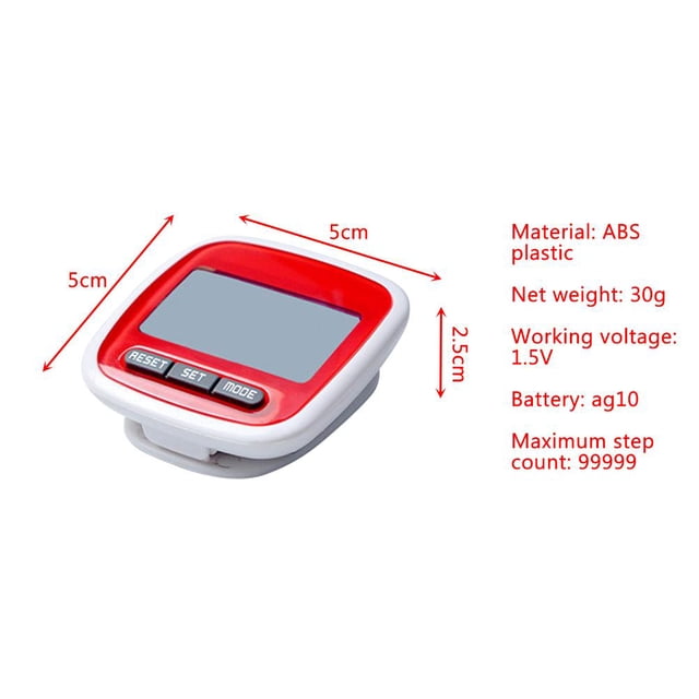 Podomètre Simple Écran LCD Podomètre 3D de Marche Compteur de Pas Podomètre de Course Podomètre de Marche Compteur avec Pince