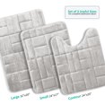 thumbnail image 2 of Clara Clark Bathroom Rugs, Velvet Memory Foam Bath Mat, Ultra Soft Non Slip and Absorbent - Tiled - Set Small, Large & Contour - Silver, 2 of 6