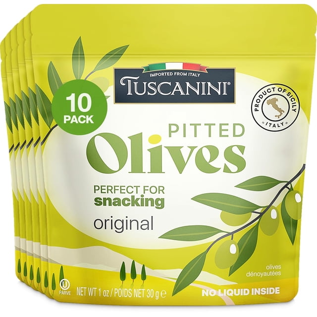Tuscanini Olives Dénoyautées Originales Sachet 30 g (Lot de 10)