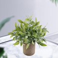 thumbnail image 2 of GUOOL Mini Potted Plants Gray Pulp Pot Small Plastic Greenery Bonsai Artificial Potted Leaves, 2 of 9