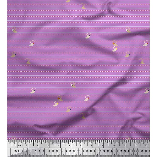Soimoi Modal Satin Fabric Swimming Pool Race Sports Decor Fabric Printed Yard 42 Inch Wide