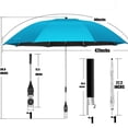 thumbnail image 2 of Chaise de Plage de Camping Portable avec Parasol Détachable, Chaise Pliante avec Accessoire pour Parasol pour la Pêche en Plein Air et la Détente à la Plage, Parasol à Inclinaison Réglable Style A, 2 of 7