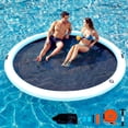 thumbnail image 1 of Danrelax 10FT Sunchill Round Inflatable Float Ring for Adults, Heavy Duty Hammock Pool Lounger with Pump, for Lake, Ocean & Pool, 1 of 8