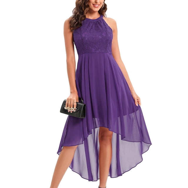 Gspmoly Robes pour Femmes Grande Taille, Printemps et Été Col Rond Découpé Coupe Ajustée Sans Manches Robe à Encolure Suspendue Robes de Mariage pour Femmes Offres