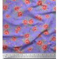 thumbnail image 1 of Soimoi Tissu Poly Georgette Feuilles & Roses Décor Floral Tissu Imprimé au Mètre 42 Pouces de Large, 1 of 3
