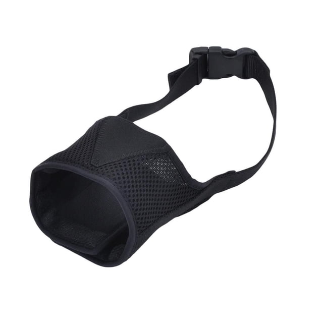Coastal Pet Products Best Fit Ajustable Confort Chien Noir Muzzle en Noir Maille de nylon durable avec Coussinet Nasal flexible Rembourré, Sangle de Menton Ajustable à Crochet et Boucle, et Boucle en Plastique, Conçu pour la Respirabilité et l'Haltérophilie Facile pendant les Promenades.