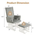 thumbnail image 2 of Gymax Glider and Ottoman Cushion Set Wooden Baby Nursery Rocking Chair Grey, 2 of 10