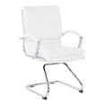 thumbnail image 1 of Office Star Guest Faux Leather Chair in White with Chrome Base, 1 of 5