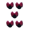 thumbnail image 1 of Decodeary Professional Hair Plate Mesh Pocket Practical Snood Net Elegant And Professional Two Bows- rose red 5Set, 1 of 6