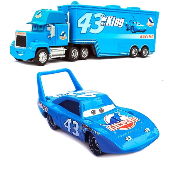 Cars Movie Mcqueen & The King & Chick Hicks & Mack Truck Uncle Diecast Vehicle Toys Set-SinKeeU