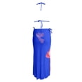 thumbnail image 5 of Maillot de Bain 2 Pcs pour Femme à Fleurs, Bikini Triangle à Ficelles à Dos Nu avec Jupe Moulante de Plage, par-Dessus, 5 of 5