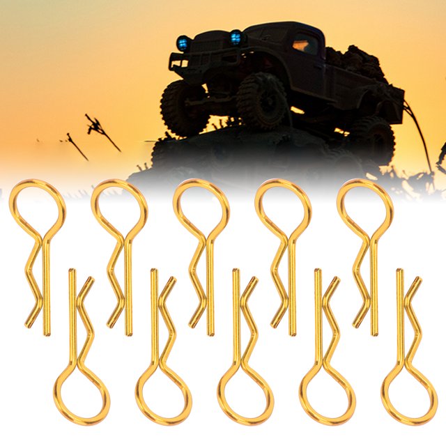 Peahefy RC Car R Clips,RC Body Clips,10Pcs RC Car Shell Clip R‑Shape Metal Body Clips Pins for 1/5 1/6 1/8 1/10 RC Car
