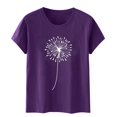 thumbnail image 4 of Liquidation d'Économies d'Été Iumwxz Tunique Coupe Classique T-Shirt d'Été Décontracté Hauts pour Femmes T-Shirt Graphique Floral Hauts T-Shirt à Manches Courtes Col Rond Hauts pour Dames Offres Hebdomadaires Date, 4 of 4