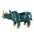 thumbnail image 2 of GUOOL Resin Rhinoceros Statue Figurine Collectible Key Storage Bowl Jewelry Holder for Green, 2 of 9