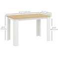 thumbnail image 3 of HOMCOM 47" Modern Dining Table for 4-6 People with Wood Effect, Oak, 3 of 10
