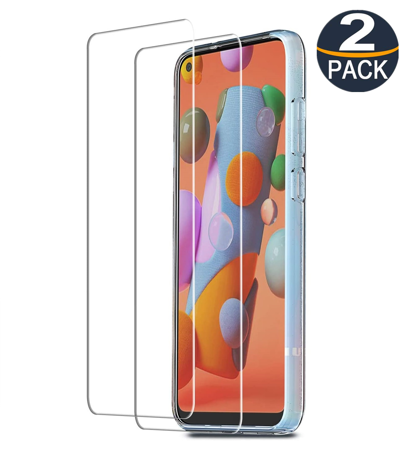 [2 Packs] PST Premium Tempered Glass Screen Protector for Samsung Galaxy A11