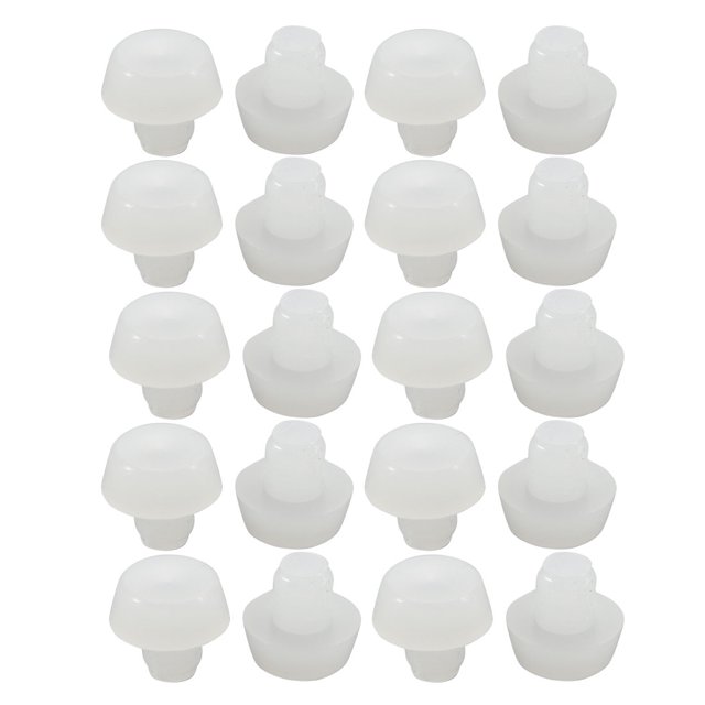 Unique Bargains 20 Pcs Capuchons Ronds en Caoutchouc Blancs de 6 mm pour Fiche, Chaise, table, Pieds de Meubles, Protège-Capuchons. l'Image Montre 20 Capuchons en Caoutchouc Blancs avec un design Nervuré pour un Ajustement Sécurisé, Idéal pour Protéger les Planchers contre les Égratignures et Réduire le Bruit. Chaque Capuchon Mesure 10 x 12 mm (Diamètre Inférieur x Hauteur) avec un Trou Intérieur de 6 mm (0,24 Pouces).