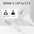 thumbnail image 3 of TNP Universal Power Cord (3 Feet) - IEC320 C5 to NEMA 5-15P 3-Prong Power Extension Cable Wire Connector Socket Plug Jack for Laptop Notebook AC Power Supply Adapter Charger Wall Outlet, 3 of 6