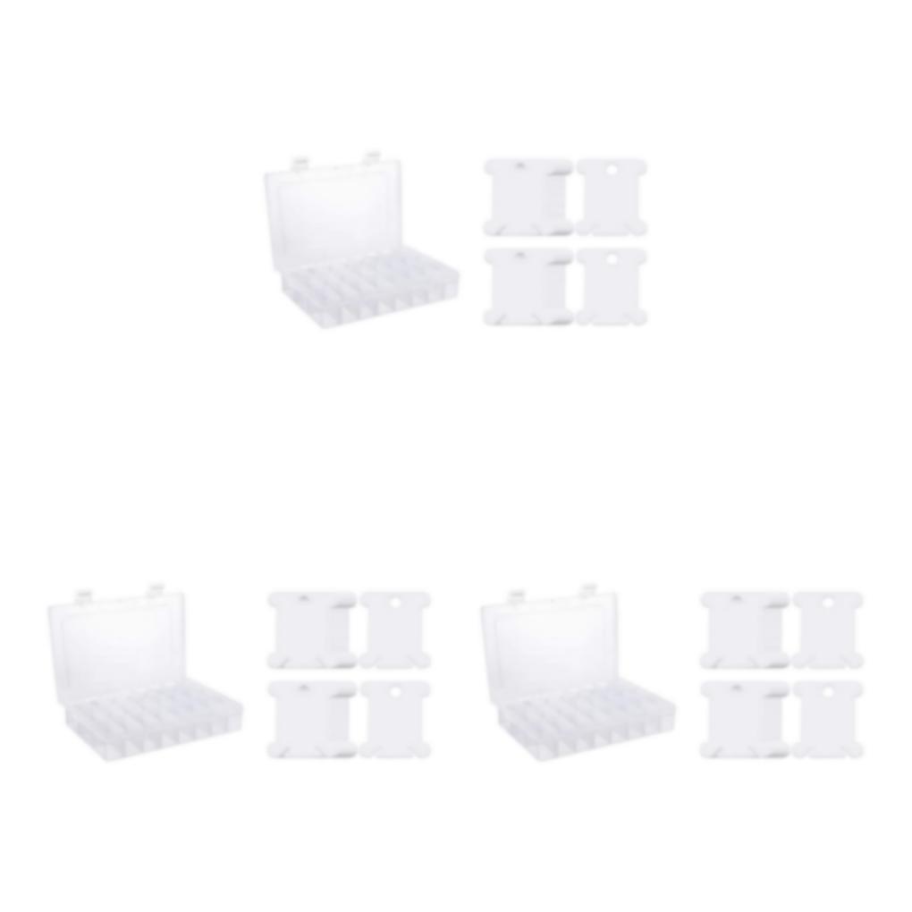 Maytalsory Easy Organization DIY Fashion Stitch Embroidery Kit 2436 Grids And Large Capacity Durability Box+100 Bobbins 3Set