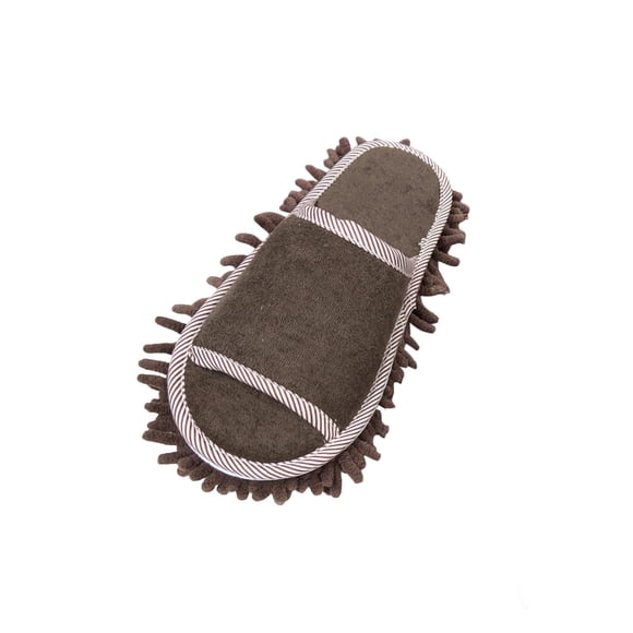 Pantoufles Vadrouille Nettoyage de Plancher Lavables Chaussures de Nettoyage pour Polissage de Plancher à la Maison Brun
