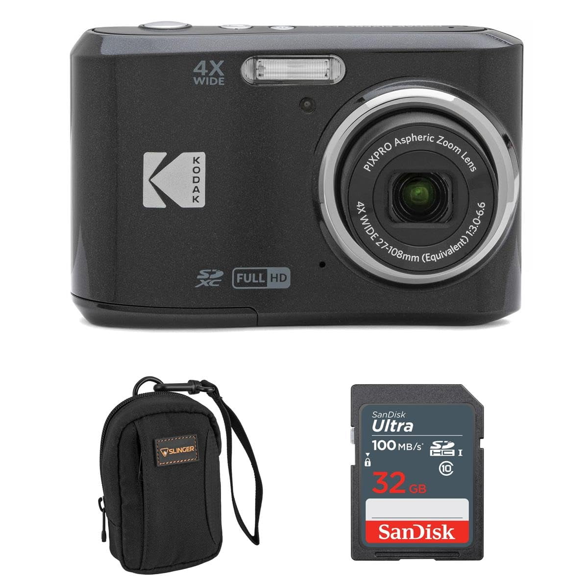 Kodak PIXPRO FZ45 Friendly Zoom 16MP Full HD Digital Camera (Black