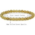 thumbnail image 2 of Bracelet Extensible Unisexe en Perles Rondes de 6 mm en Pierre Précieuse d'Apatite Jaune et Verte Naturelle 7 Pouces, 2 of 5