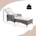 thumbnail image 3 of Costway Lot de 2 Chaises Longues d'Extérieur pour Patio, Fauteuils Inclinables avec Dossier à 6 Niveaux et Coussin, 3 of 8