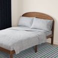thumbnail image 3 of Mainstays Kids 220TC Cotton Chambray Gray Double, 4 Piece Sheet Set, 3 of 8