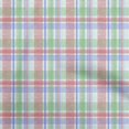 thumbnail image 1 of oneOone Viscose Chiffon Medium Blue Fabric Check Brush Stroke Fabric For Sewing Printed Craft Fabric By The Yard 42 Inch Wide, 1 of 4